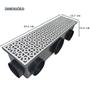 Imagem de Ralo Modular com Grelha de Alumínio Dubai 15x50 e Tela
