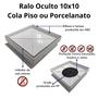 Imagem de Ralo para Banheiro 10x10 Oculto invisível Embutido Cola Piso / Porcelanato Anti inseto