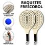 Imagem de Raquete Beach Tennis Frescobol Praia Kit Raquetes De Tênis Raquete Bolinha de Borracha Acessórios