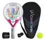 Imagem de Raquete De Padel Camwin Carbon 3k Fiber 4003 4018 Rosa