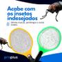 Imagem de Raquete Elétrica Mata Insetos Choque Bivolt 110/220 V Tensão Abelha Casa Contra Mosquito Dengue Inmetro