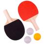 Imagem de Raquete Ping Pong Tênis De Mesa Lisa Kit 2 Raquetes e 3 Bolinhas Red Star