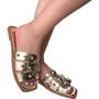 Imagem de Rasteira casual com spikes confortavel feminina -alma shoes i565043