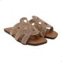 Imagem de Rasteira Feminina Melshoes Bronze com Strass