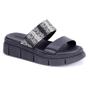 Imagem de Rasteira Moleca Flatform Strass Feminino - Preto