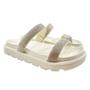 Imagem de Rasteira Vizzano Flatform Strass Hotfix - Creme