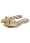 Imagem de Rasteirinha Rosa Chic Calçados Sandália Feminina Flat Chinelo Strass Brilho Dourado