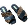 Imagem de Rasteirinha Slider Preto e Animal Print Onça Feminina Verão - ULLY