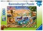 Imagem de Ravensburger 12910 Savannah Jungle Waterhole 100 Piece Puzzle for Kids - Every Piece is Unique, Pieces Fit Together Perfectly