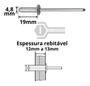 Imagem de Rebite Pop Repuxo Alumínio 519 - 4,8 X 19mm 1000 Peças