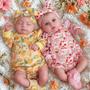 Imagem de Reborn Baby Dolls Twins BABESIDE 50 cm realistas com brinquedo de alimentação