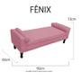 Imagem de Recamier Baú Fênix Para Cama Solteiro 90cm Suede Rosa Barbie - INCASA DECOR