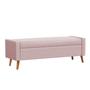 Imagem de Recamier Bau Londres 1,60m Suede Rosa Bebe - Clique Decor