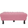 Imagem de Recamier Baú Luis Xv Capitonê Retrô 160cm Suede Rosa Bebê Pés Madeira Ms Decor