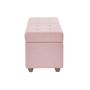 Imagem de Recamier Bau Madri 1,40m Suede Rosa Bebe - Inova Decor