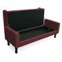 Imagem de Recamier Baú Namoradeira 140cm Felix Suede Bordô - Montanaris Decor
