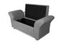 Imagem de Recamier Calçadeira Baú Estofado Veneza Solteiro 90 cm Suede Cinza - INCASA DECOR