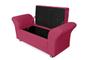 Imagem de Recamier Calçadeira Baú Veneza Casal 140 cm Suede Rosa Pink DL Decor