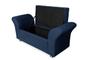 Imagem de Recamier Calçadeira Baú Veneza Solteiro 90 cm Suede Azul Marinho DL Decor