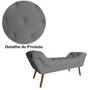 Imagem de Recamier Calçadeira Estofado Sienna Solteiro 90 Cm Suede Cinza - LM DECOR