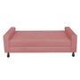 Imagem de Recamier Calçadeira Sofá Turim  1,40 cm Solteiro Baú Quarto Sala Suede Rose -Damaffê  Móveis