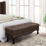 Imagem de Recamier Decorativo 195cm Loewe Veludo Pés de Madeira Marrom G63 - Gran Belo