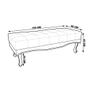 Imagem de Recamier Decorativo 195cm Loewe Veludo Pés de Madeira Marrom G63 - Gran Belo