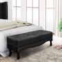 Imagem de Recamier Decorativo 195cm Loewe Veludo Pés de Madeira Preto G63 - Gran Belo