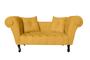 Imagem de Recamier Decorativo Divã Dubai Suede Amarelo Pés Madeira Ms Decor