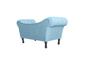 Imagem de Recamier Decorativo Divã Dubai Suede Azul Tifany Pés Madeira Mz Decor