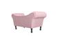 Imagem de Recamier Decorativo Divã Dubai Suede Rosa Bebê Pés Madeira Mz Decor