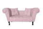 Imagem de Recamier Decorativo Divã Dubai Suede Rosa Bebê Pés Madeira Mz Decor