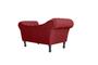 Imagem de Recamier Decorativo Divã Dubai Suede Vermelho Pés Madeira Mz Decor