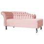 Imagem de Recamier Decorativo Divã Styllus Lado Direito Veludo Rosa Pés Madeira Ms Decor