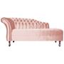 Imagem de Recamier Decorativo Divã Styllus Lado Direito Veludo Rosa Pés Madeira Ms Decor