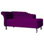 Imagem de Recamier Decorativo Divã Styllus Lado Direito Veludo Roxo Pés Madeira Mz Decor