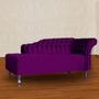 Imagem de Recamier Decorativo Divã Styllus Lado Esquerdo Veludo Roxo Pés Madeira Mz Decor