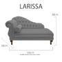 Imagem de Recamier Decorativo Larissa 160 cm Esquerdo De Quem Senta Suede Cinza - INCASA DECOR