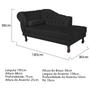 Imagem de Recamier Diana 185cm Lado Direito Suede Preto - ADJ Decor