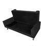Recamier Divã Felix Baú 160 cm Estofado Luiz XV Sofá 2 Lugares Sintético Preto Para Sala de Estar Consultório Quarto Recepção Escritório - AM Decor Imagem de Recamier Divã Felix Baú 160 cm Estofado Luiz XV Sofá 2 Lugares Sintético Preto Para Sala de Estar Consultório Quarto Recepção Escritório - AM Decor