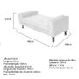 Imagem de Recamier Divã Félix Baú 90 cm Estofado Luiz XV Sofá Sintético Branco Para Sala de Estar Consultório Quarto Recepção Escritório - AM Decor