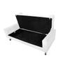 Imagem de Recamier Divã Félix Baú 90 cm Estofado Luiz XV Sofá Sintético Branco Para Sala de Estar Consultório Quarto Recepção Escritório - AM Decor