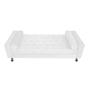 Imagem de Recamier Divã Félix Baú 90 cm Estofado Luiz XV Sofá Sintético Branco Para Sala de Estar Consultório Quarto Recepção Escritório - AM Decor
