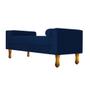 Imagem de Recamier Divã Félix Baú 90 cm Estofado Luiz XV Sofá Suede Azul Marinho Sala de Estar Consultório Quarto Recepção Escritório - AM Decor