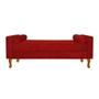 Imagem de Recamier Divã Félix Baú 90 cm Estofado Luiz XV Sofá Suede Vermelho Para Sala de Estar Consultório Quarto Recepção Escritório - AM Decor