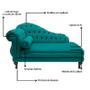 Imagem de Recamier Divã Namoradeira Larissa 150cm Direito de Quem Senta Suede Azul Turquesa - DL DECOR