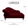 Imagem de Recamier Divã Namoradeira Larissa 150cm Direito de Quem Senta Suede Vermelho Bordô - DL DECOR