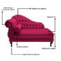 Imagem de Recamier Divã Namoradeira Larissa 185cm Direito de Quem Senta Corano Rosa Pink - INCASA DECOR