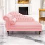 Imagem de Recamier Divã Namoradeira Larissa 185cm Esquerdo de Quem Senta Corano Rosa Bebe - MB DECOR