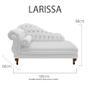 Imagem de Recamier Divã Namoradeira Larissa 185cm Esquerdo de Quem Senta Suede Branco - INCASA DECOR